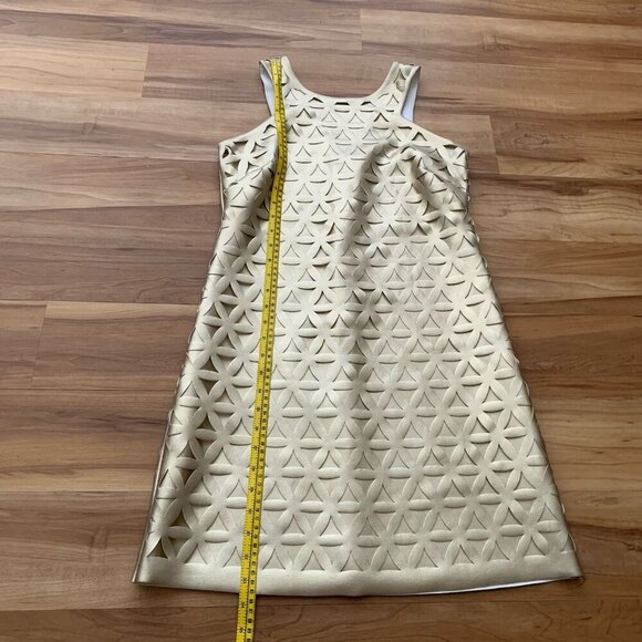 Lilly Pulitzer Mango Gold Metallic Daisy Laser Cut XS Sleeveless Party - Picture 8 of 11